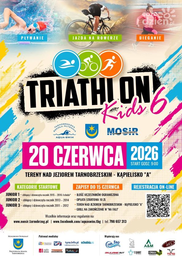 Młodzi sportowcy zmierzą się w 6. edycji TRIATHLON KIDS nad Jeziorem Tarnobrzeskim