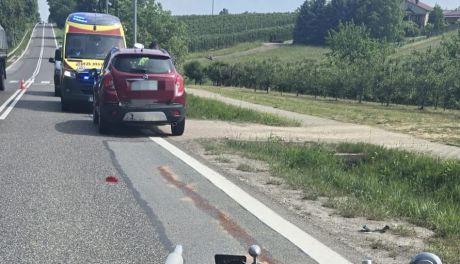 Motocyklista ranny po zderzeniu z oplem na DK9. Utrudnienia w ruchu