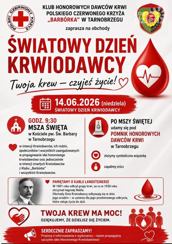 Święto ludzi wielkiego serca. W Tarnobrzegu odbędą się obchody Dnia Krwiodawcy