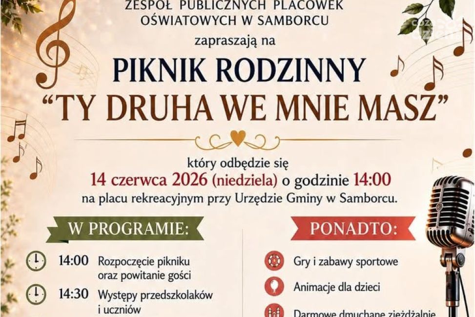 Atrakcje dla dzieci i dorosłych. Rodzinny piknik zawita do Samborca