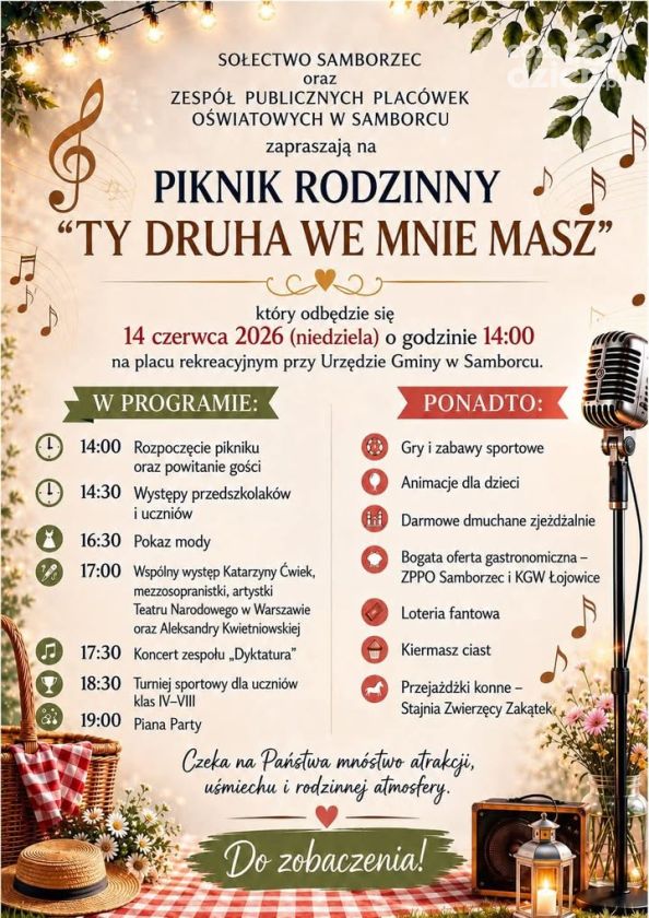 Atrakcje dla dzieci i dorosłych. Rodzinny piknik zawita do Samborca