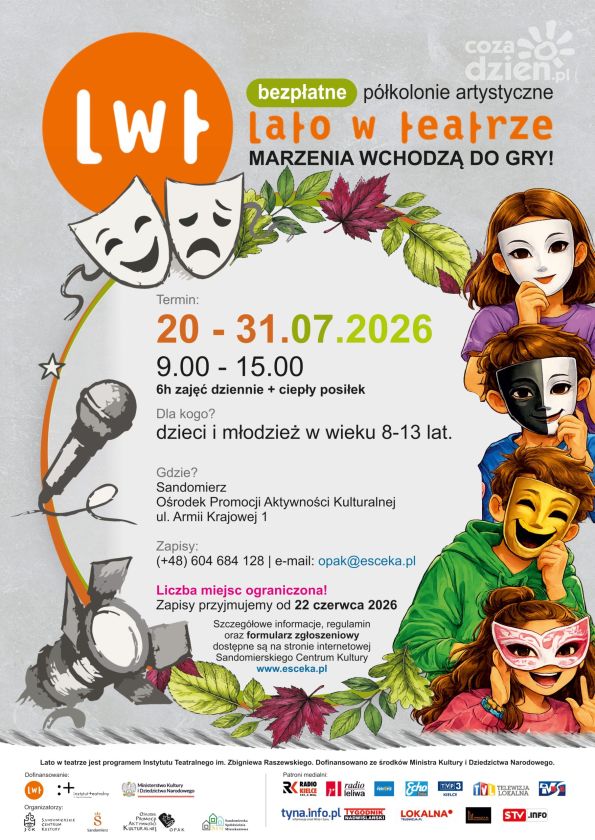 „Lato w teatrze 2026” w Sandomierzu. Bezpłatne półkolonie artystyczne dla dzieci