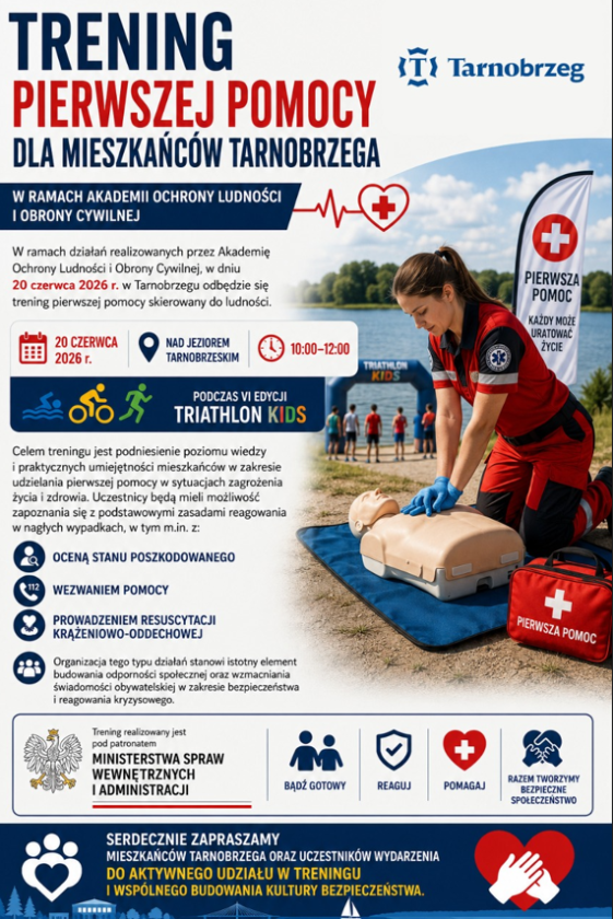 Nauczą ratować życie nad Jeziorem Tarnobrzeskim. Bezpłatny trening pierwszej pomocy dla mieszkańców