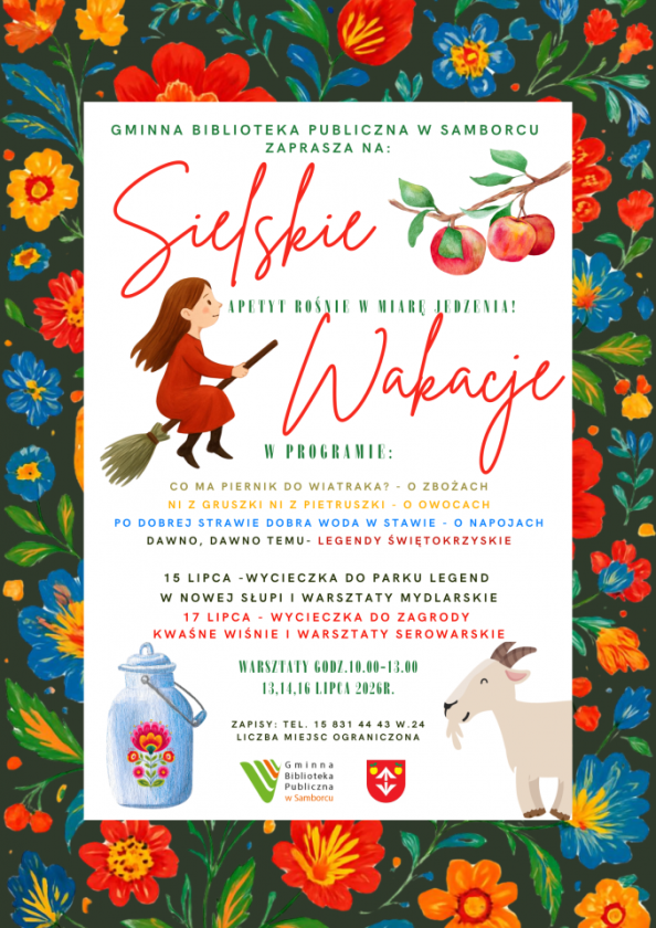 „Sielskie Wakacje” w Samborcu. Biblioteka zaprasza dzieci na lato pełne przygód i tradycji