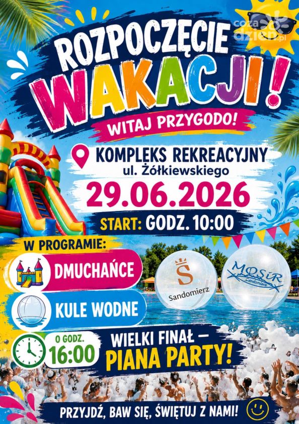 Dmuchańce, kule wodne i piana party. Wakacyjna zabawa na kompleksie rekreacyjnym