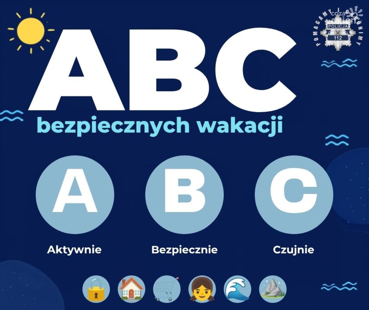 ABC Bezpiecznych Wakacji. Policja przypomina: aktywnie, bezpiecznie i czujnie