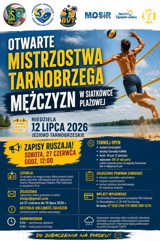 Ruszają przygotowania do Otwartych Mistrzostw Tarnobrzega Mężczyzn w Siatkówce Plażowej