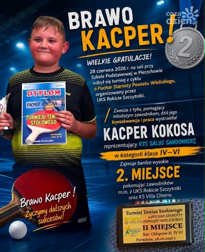 Kacper Kokosa z KTS Salus Sandomierz wicemistrzem turnieju o Puchar Starosty Powiatu Wielickiego