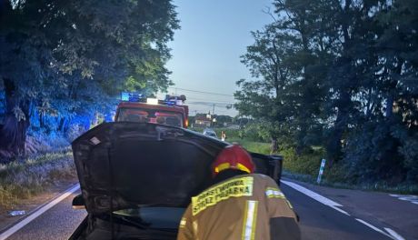 Wypadek dwóch samochodów na DK79 w Łoniowie-Kolonii. Dwie osoby trafiły do szpitala