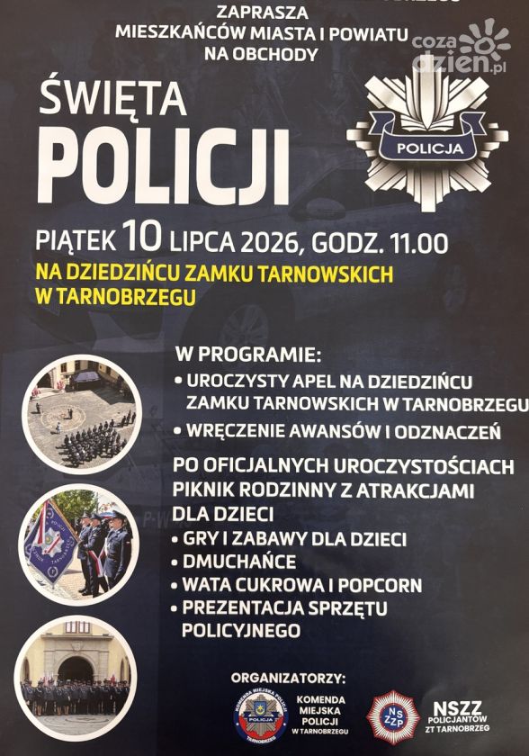 Święto Policji w Tarnobrzegu. Uroczysty apel i rodzinny piknik na Zamku Tarnowskich
