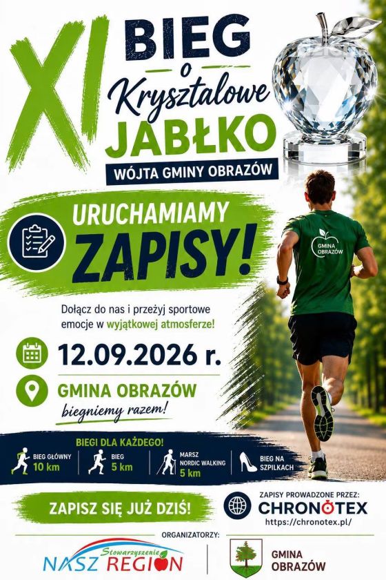 Ruszyły zapisy na XI Bieg o Kryształowe Jabłko Wójta Gminy Obrazów