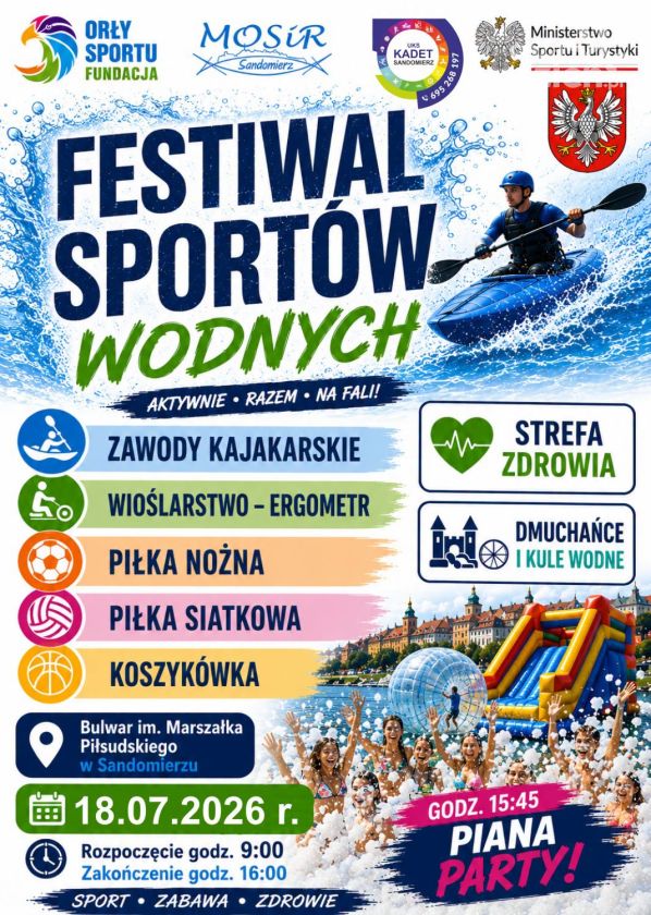 Festiwal Sportów Wodnych po raz kolejny w Sandomierzu. Moc atrakcji dla całych rodzin