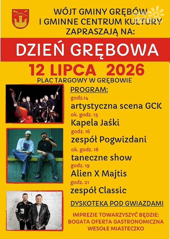 Dzień Grębowa już 12 lipca. Koncerty, taneczne show i dyskoteka pod gwiazdami