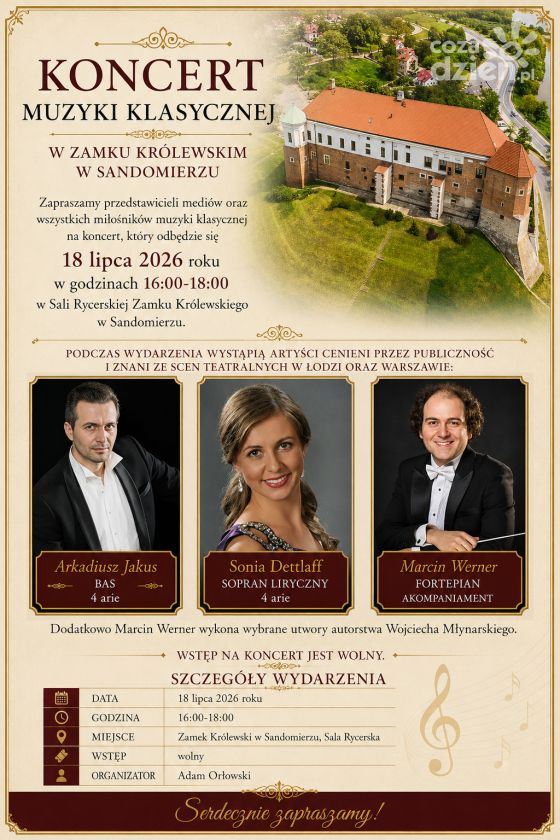 Muzyka w podziękowaniu za lata służby. Wyjątkowy koncert w Zamku Królewskim w Sandomierzu