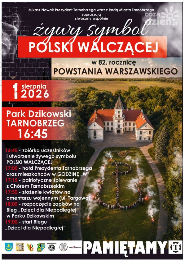 Żywy symbol Polski Walczącej ponownie powstanie w Tarnobrzegu. Miasto zaprasza mieszkańców do wspólnego upamiętnienia rocznicy Powstania Warszawskiego