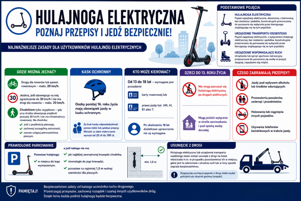 "Hulajnogą bezpiecznie do celu". Policja rusza z akcją