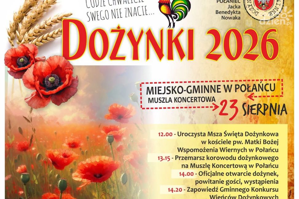 Święto plonów wraca do Połańca. Przed mieszkańcami Dożynki Miejsko-Gminne 2026