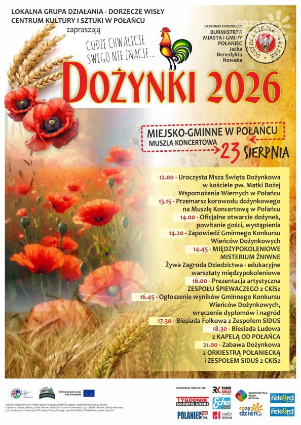 Święto plonów wraca do Połańca. Przed mieszkańcami Dożynki Miejsko-Gminne 2026