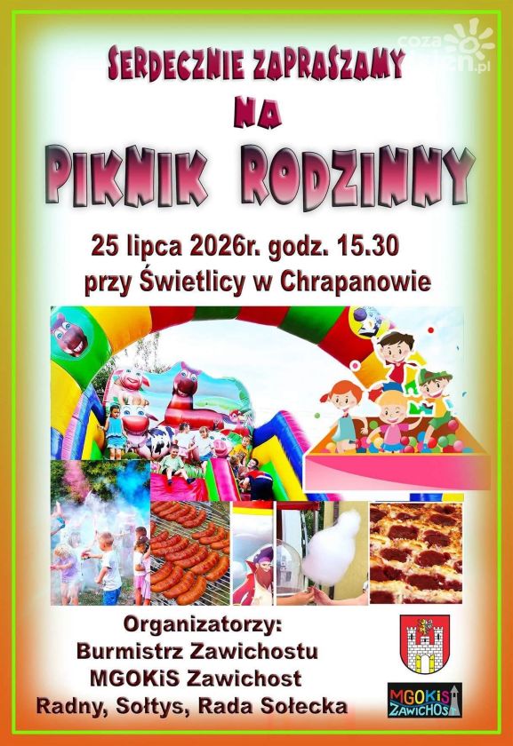 Rodzinna sobota w Chrapanowie. Przed mieszkańcami Piknik Rodzinny