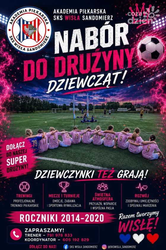 Rusza nabór do dziewczęcej sekcji Akademii Piłkarskiej SKS Wisły Sandomierz