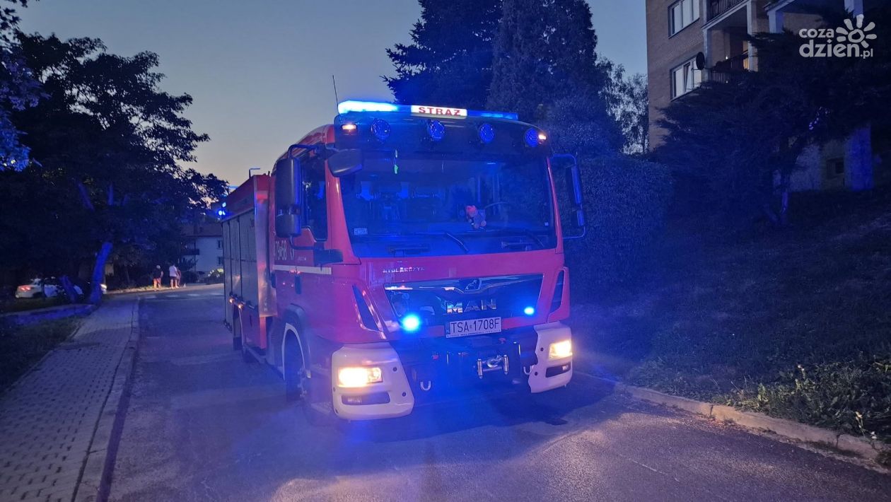 Pożar mieszkania przy ulicy Cieśli w Sandomierzu. Strażacy interweniowali wieczorem