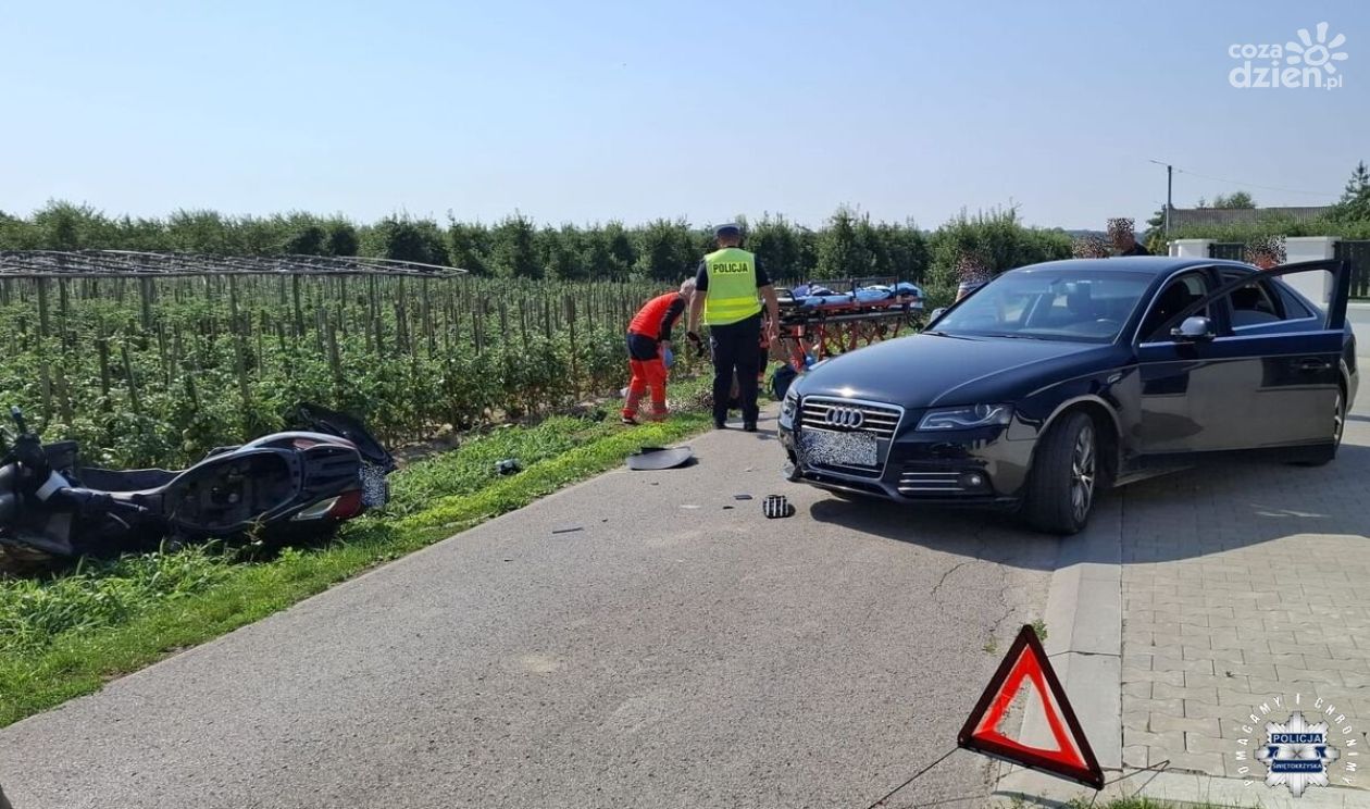 Zderzenie w Koćmierzowie odsłoniło kolejne problemy. Motocyklista bez prawa jazdy i po alkoholu