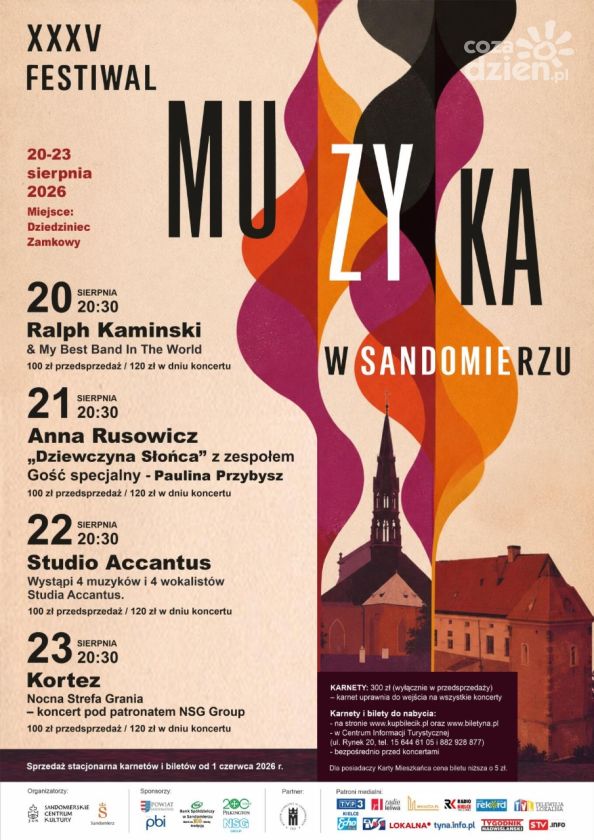 XXXV Festiwal Muzyka w Sandomierzu. Cztery koncertowe wieczory na zamkowym dziedzińcu