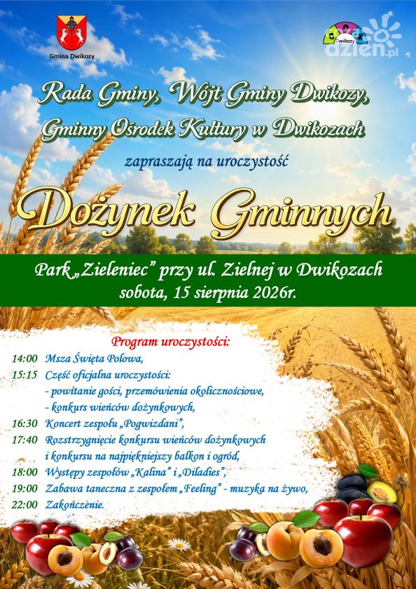 Dożynki Gminne w Dwikozach już w sobotę