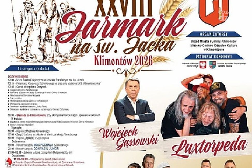 Jarmark na św. Jacka w Klimontowie. Trzy dni koncertów i atrakcji