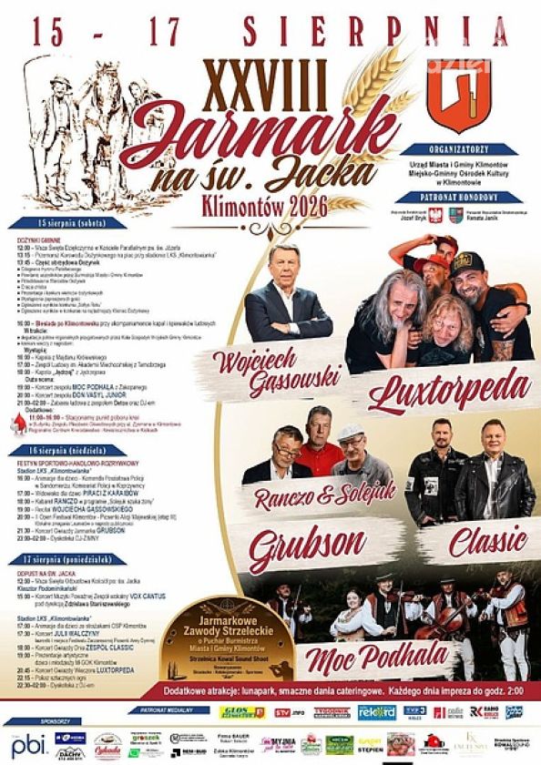 Jarmark na św. Jacka w Klimontowie. Trzy dni koncertów i atrakcji