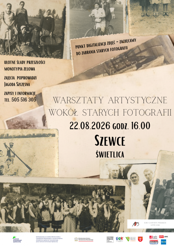 Stare fotografie inspiracją do artystycznych prac. Warsztaty w Szewcach