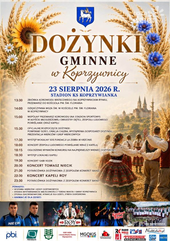 Dożynki Gminne w Koprzywnicy. Będzie tradycyjnie, muzycznie i tanecznie