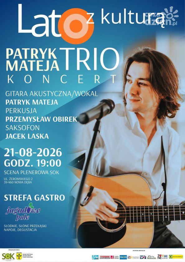 Patryk Matej Trio zagra w Nowej Dębie. Koncert już 21 sierpnia