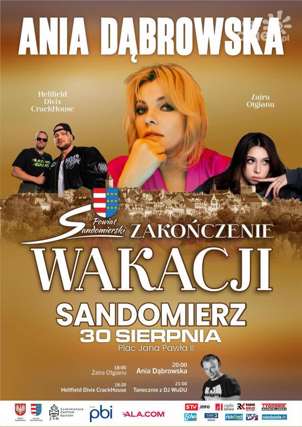 Sandomierz pożegna wakacje. Będą koncerty, piana party i Strefa dla Młodych