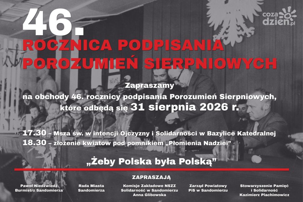 46. rocznica Porozumień Sierpniowych. Uroczystości także w Sandomierzu