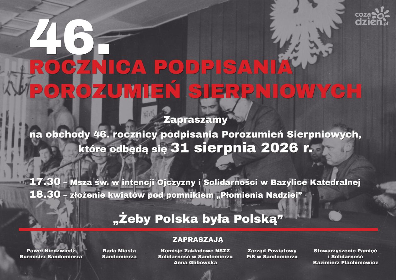 46. rocznica Porozumień Sierpniowych. Uroczystości także w Sandomierzu