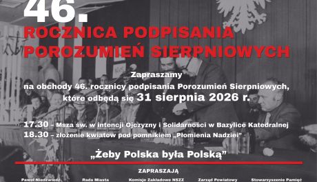 46. rocznica Porozumień Sierpniowych. Uroczystości także w Sandomierzu