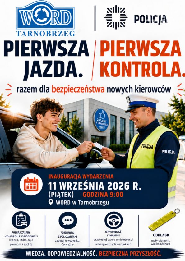 Pierwsza jazda, pierwsza kontrola. Policja i WORD uczą kierowców bezpieczeństwa