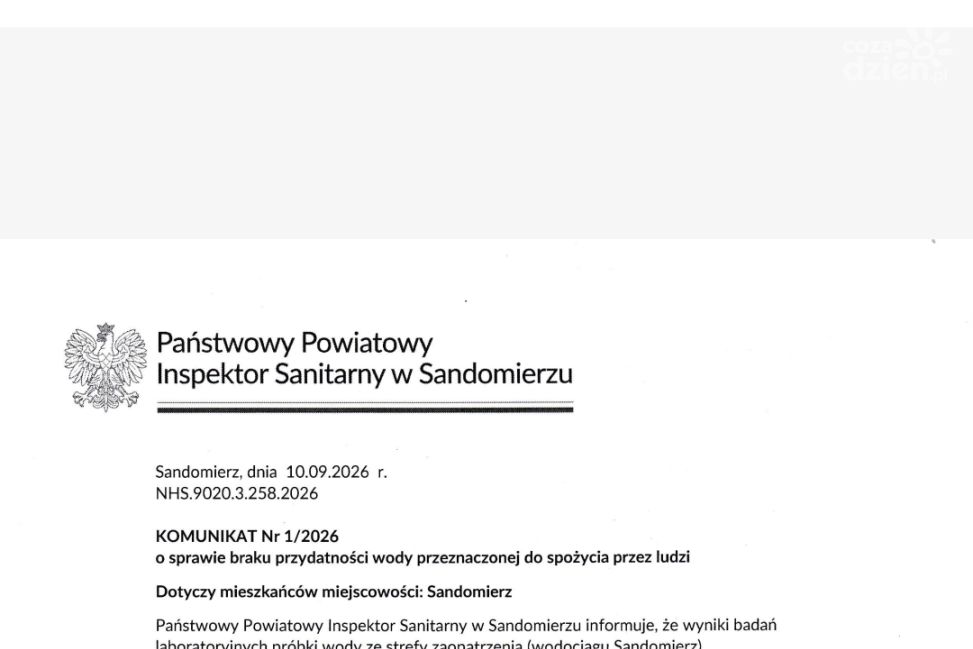 Skażenie wody w Sandomierzu. Sanepid wydał zakaz korzystania z wodociągu