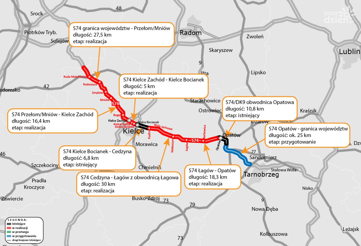 S74 Łagów–Opatów z pozwoleniem na budowę. Prace mają ruszyć w październiku