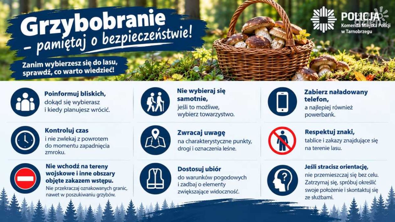 Dwaj grzybiarze zgubili się w lasach. Policja przypomina o zasadach bezpieczeństwa
