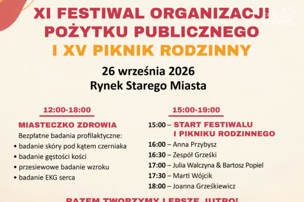 Sandomierski Rynek zamieni się w „miasteczko zdrowia”. W sobotę festiwal i piknik rodzinny