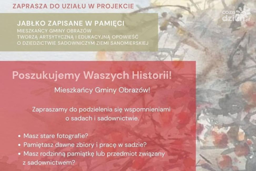 „Jabłko zapisane w pamięci”. Mieszkańcy Obrazowa poszukiwani do wyjątkowego projektu