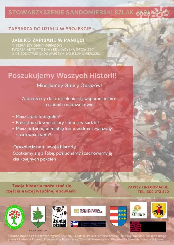 „Jabłko zapisane w pamięci”. Mieszkańcy Obrazowa poszukiwani do wyjątkowego projektu
