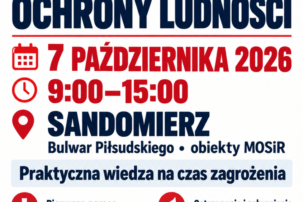 Powszechne Warsztaty Ochrony Ludności w Sandomierzu. Będzie można nauczyć się reagowania w kryzysie