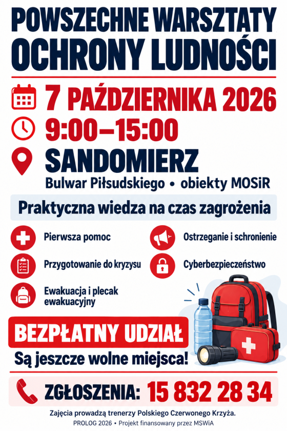 Powszechne Warsztaty Ochrony Ludności w Sandomierzu. Będzie można nauczyć się reagowania w kryzysie