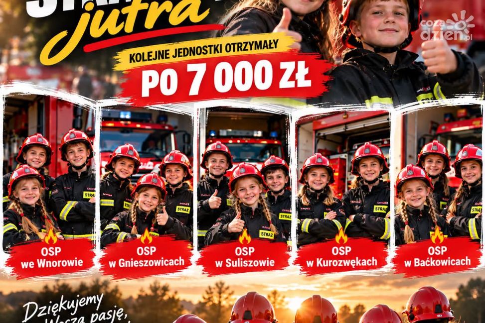 „Strażacy jutra”. Kolejne jednostki OSP otrzymały po 7 tysięcy złotych