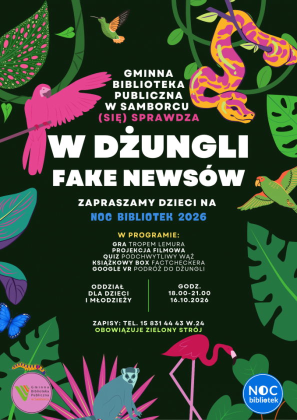 Noc Bibliotek w Samborcu. Dzieci wyruszą tropem fake newsów